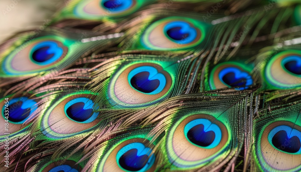 Obraz premium Peacock Feather Detail Close Up