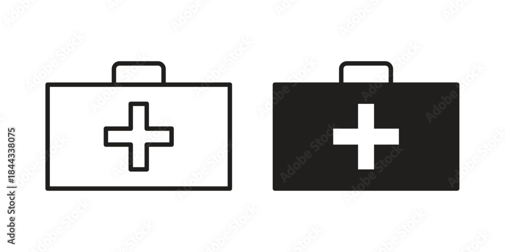 Fototapeta premium Doctor bag icons Symbol, logo illustration. icon concept for web design