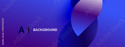 Abstract background features vibrant blue purple gradients. Text reads AI BACKGROUND in white font. Minimalist design, modern aesthetic.