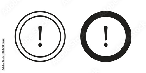 Exclamation button icons Symbol, logo illustration. icon concept for web design