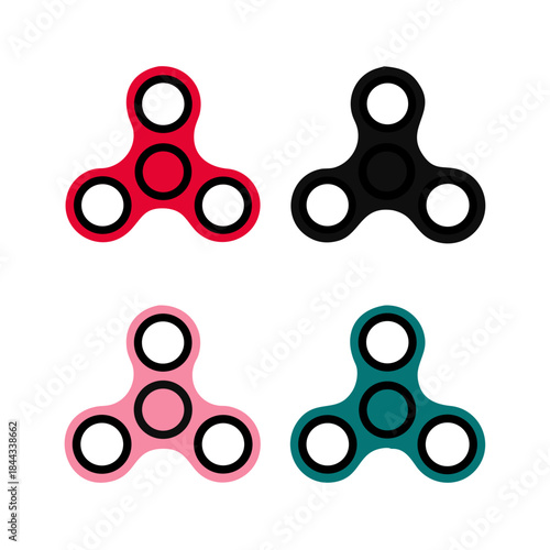 Fidget spinner icon vector Illustration .toy for stress relief and improvement of attention span.