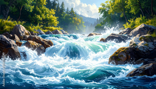 Fototapeta Naklejka Na Ścianę i Meble -  waterfall in the forest