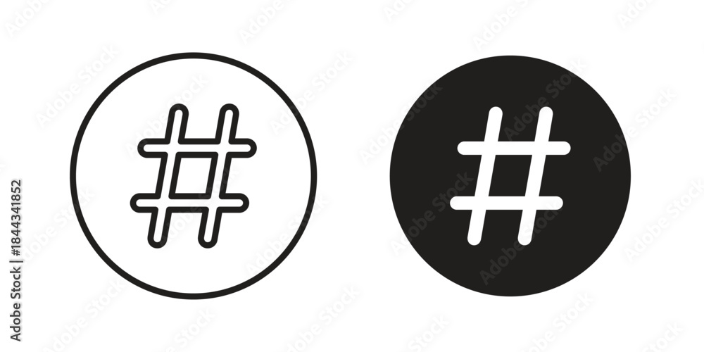 Fototapeta premium Hashtag icons Symbol, logo illustration. icon concept for web design