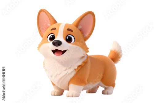Cute 3D Cartoon Corgi Dog Character