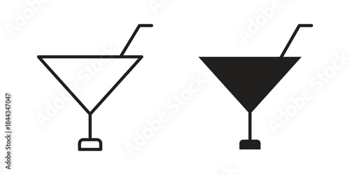 Cocktail icons logo design, Pictogram Icons