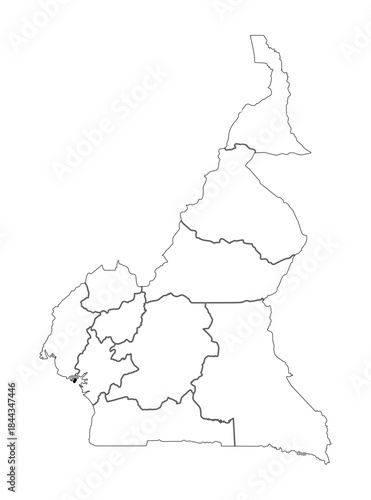 Simple cameroon map on white background