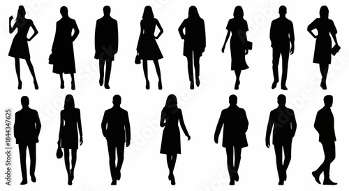 Business and Fashion People Silhouette Collection 