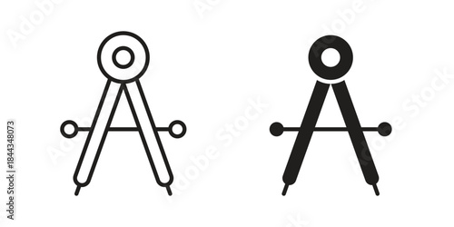 Drafting compass icons logo design, Pictogram Icons
