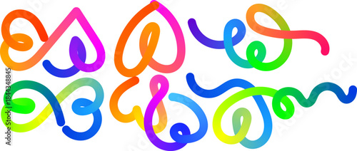 Colorful abstract calligraphy with rainbow hues