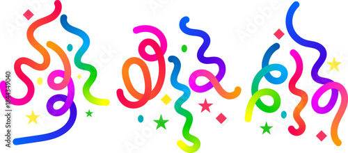 Vibrant party streamers and festive confetti celebrating joy and colorful celebration