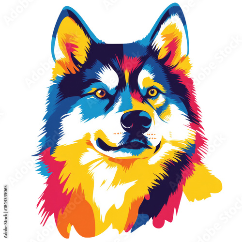 Husky Portrait Illustration Watercolour Painting