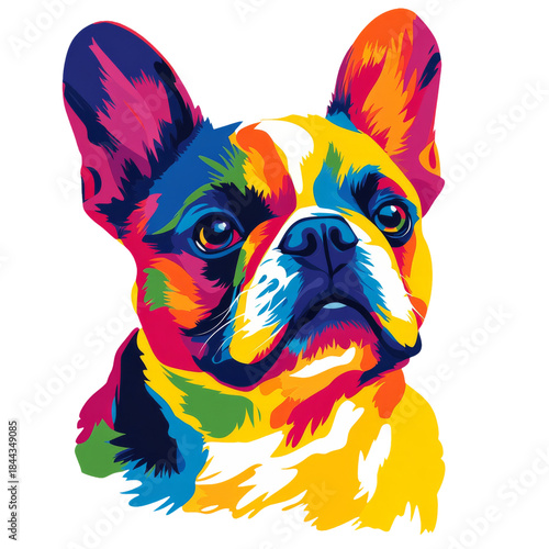 French Bulldog Portrait Illustration Watercolour Painting