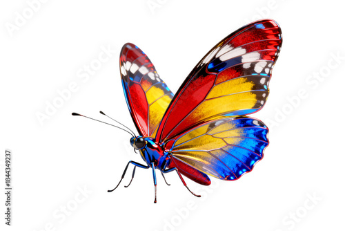 Vibrant Colorful Morpho Butterfly with Wings Spread