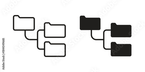 Folder tree icons logo design, Pictogram Icons