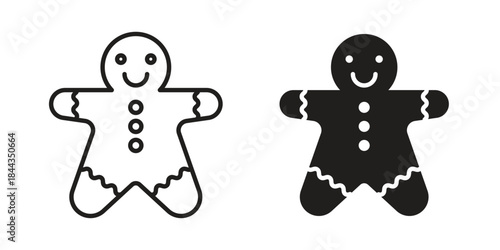 Gingerbread man icons logo design, Pictogram Icons