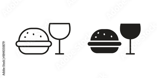 Hamburger soda icons logo design, Pictogram Icons