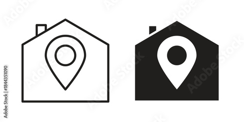 Home location icons logo design, Pictogram Icons
