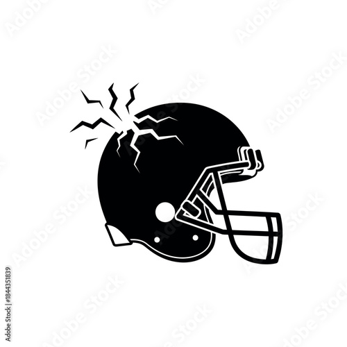 American Football Helmet with Lightning Bolt Symbol.