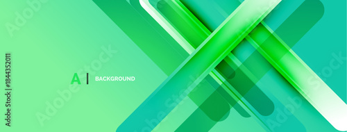 Abstract green design. Overlapping rectangles create dynamic visual texture. Modern, clean aesthetic suitable for backgrounds, presentations.