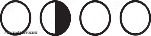 Moon phases simple line icons