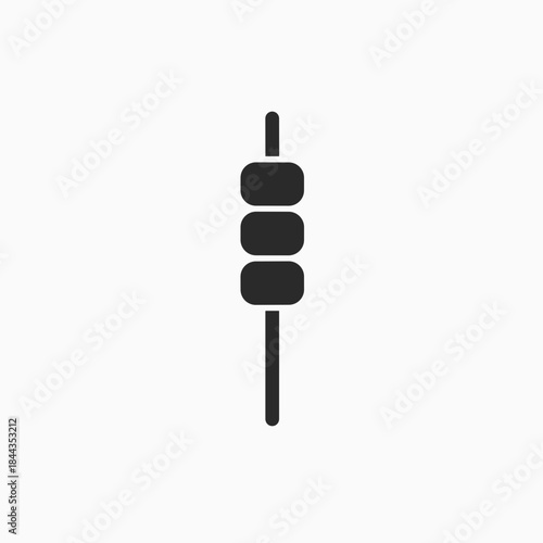 Skewered food item in minimalist style on white background  