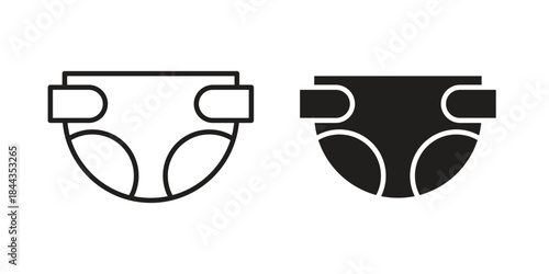diaper icons on white background. Line vector sign, symbol for web and mobile