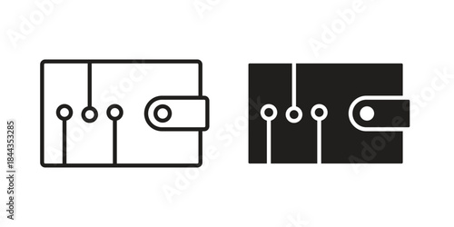 Digital wallet icons on white background. Line vector sign, symbol for web and mobile
