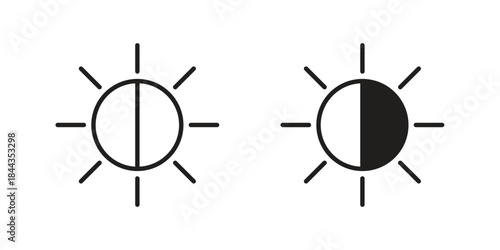 Dimmer icons on white background. Line vector sign, symbol for web and mobile