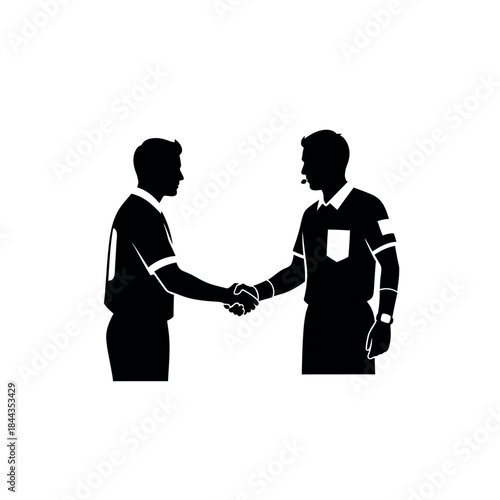 Referee and Player Shaking Hands.