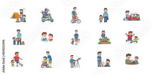 Illustrations of people with disabilities in various daily life situations