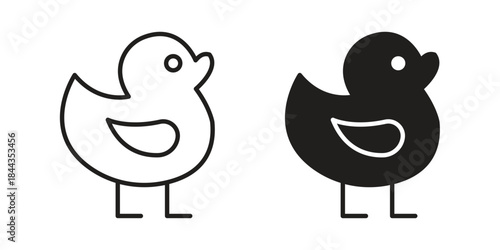 Duck icons on white background. Line vector sign, symbol for web and mobile