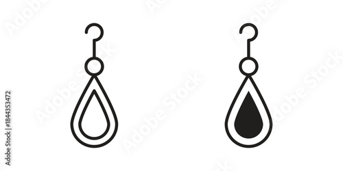 Earrings icons on white background. Line vector sign, symbol for web and mobile
