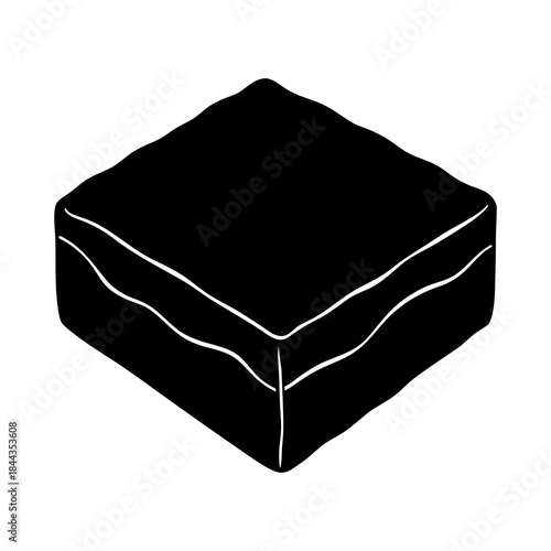 square brownie cake silhouette