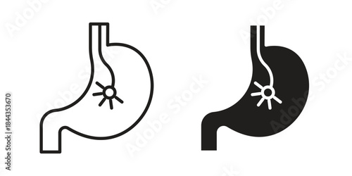 Endoscopy icons on white background. Line vector sign, symbol for web and mobile