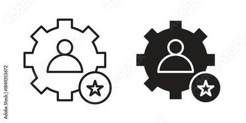 Employee skills icons on white background. Line vector sign, symbol for web and mobile