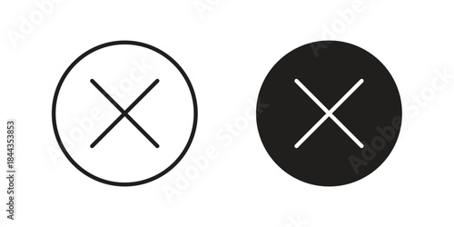 Failure icons on white background. Line vector sign, symbol for web and mobile
