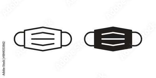 Face mask icons on white background. Line vector sign, symbol for web and mobile