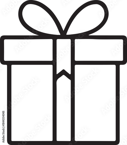 Gift box with ribbon icon, symbol of celebration