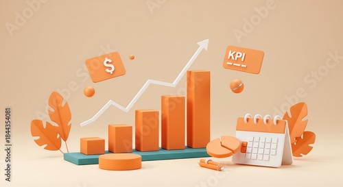 vector illustration of a business graph