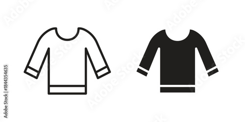Female sweater icons on white background. Line vector sign, symbol for web and mobile