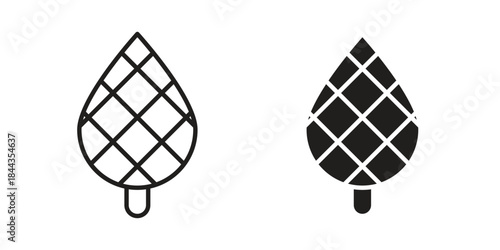 Fir cone icons on white background. Line vector sign, symbol for web and mobile