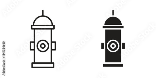 Fire hydrant icons on white background. Line vector sign, symbol for web and mobile