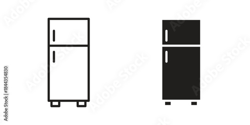 Fridge icons on white background. Line vector sign, symbol for web and mobile