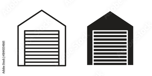 Garage icons on white background. Line vector sign, symbol for web and mobile