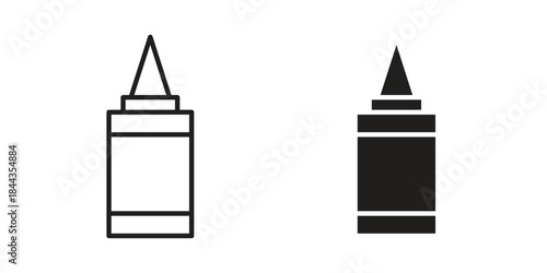 Glue bottle icons on white background. Line vector sign, symbol for web and mobile