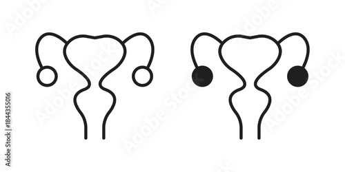 Gynecology icons on white background. Line vector sign, symbol for web and mobile