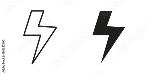 Electricity icons collection. Thin linear and black flat icons
