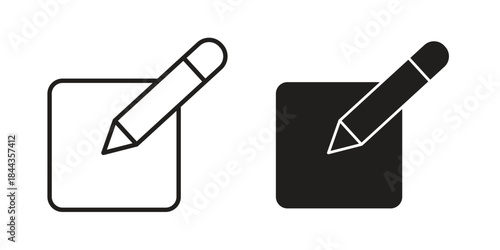 Edit icons collection. Thin linear and black flat icons