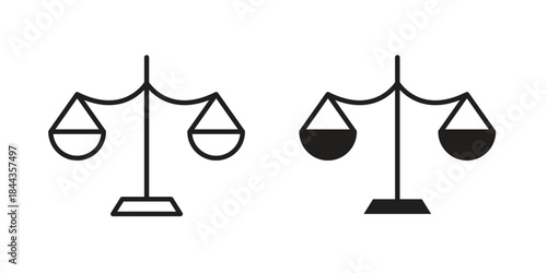 Ethics icons collection. Thin linear and black flat icons