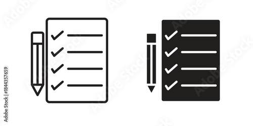 Feedback form icons collection. Thin linear and black flat icons